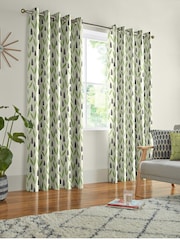 MissPrint Forest Shade 100% Cotton Snow Drops Made to Measure Curtains - Image 2 of 9