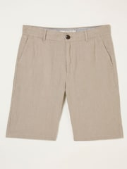 FatFace Natural Linen Flat Front Shorts - Image 4 of 4