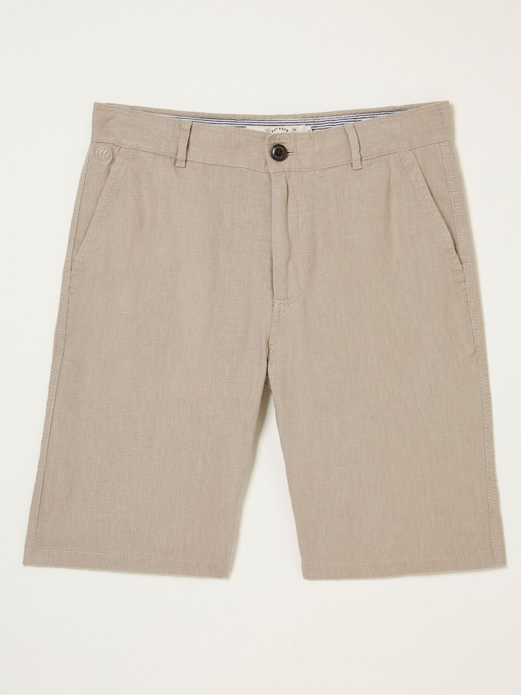 FatFace Natural Linen Flat Front Shorts - Image 4 of 4
