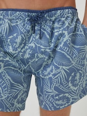 FatFace Blue Trevose Palm Print Swim Shorts - Image 2 of 5