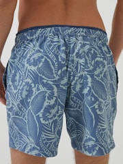 FatFace Blue Trevose Palm Print Swim Shorts - Image 3 of 5
