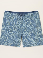 FatFace Blue Trevose Palm Print Swim Shorts - Image 5 of 5