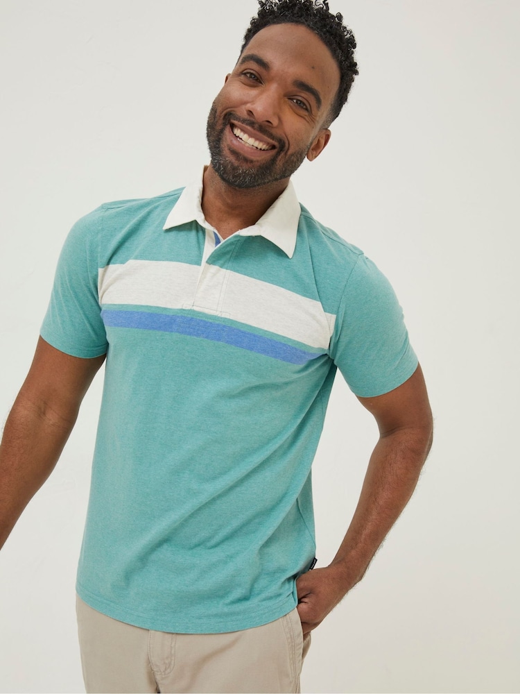 FatFace Green Hastings Chest Stripe Polo - Image 1 of 5 FatFace Green Hastings Chest Stripe Polo - Image 1 of 5