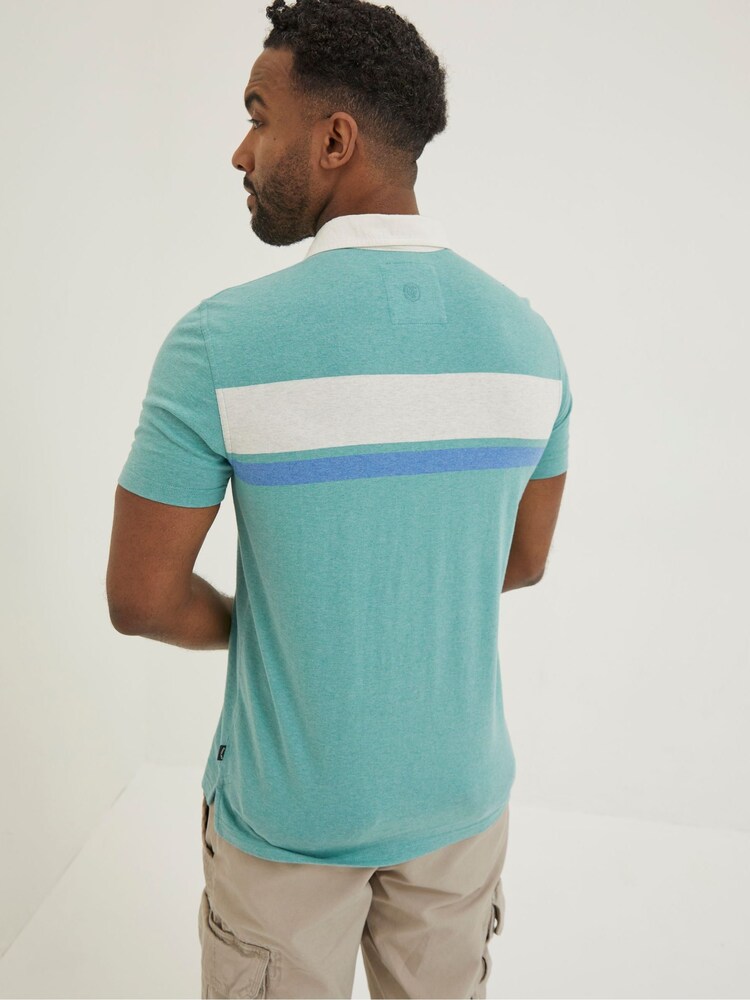 FatFace Green Hastings Chest Stripe Polo - Image 2 of 5 FatFace Green Hastings Chest Stripe Polo - Image 2 of 5