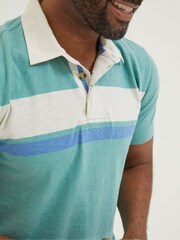 FatFace Green Hastings Chest Stripe Polo - Image 4 of 5