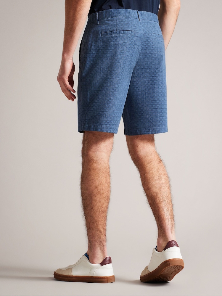 Ted Baker Blue Regular Fit Gomer Printed Shorts - Image 2 of 5