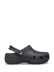 Crocs Black Classic Platform Glitter Clogs - Image 1 of 7