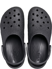 Crocs Black Classic Platform Glitter Clogs - Image 3 of 7