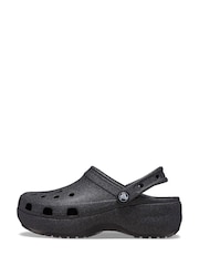 Crocs Black Classic Platform Glitter Clogs - Image 5 of 7