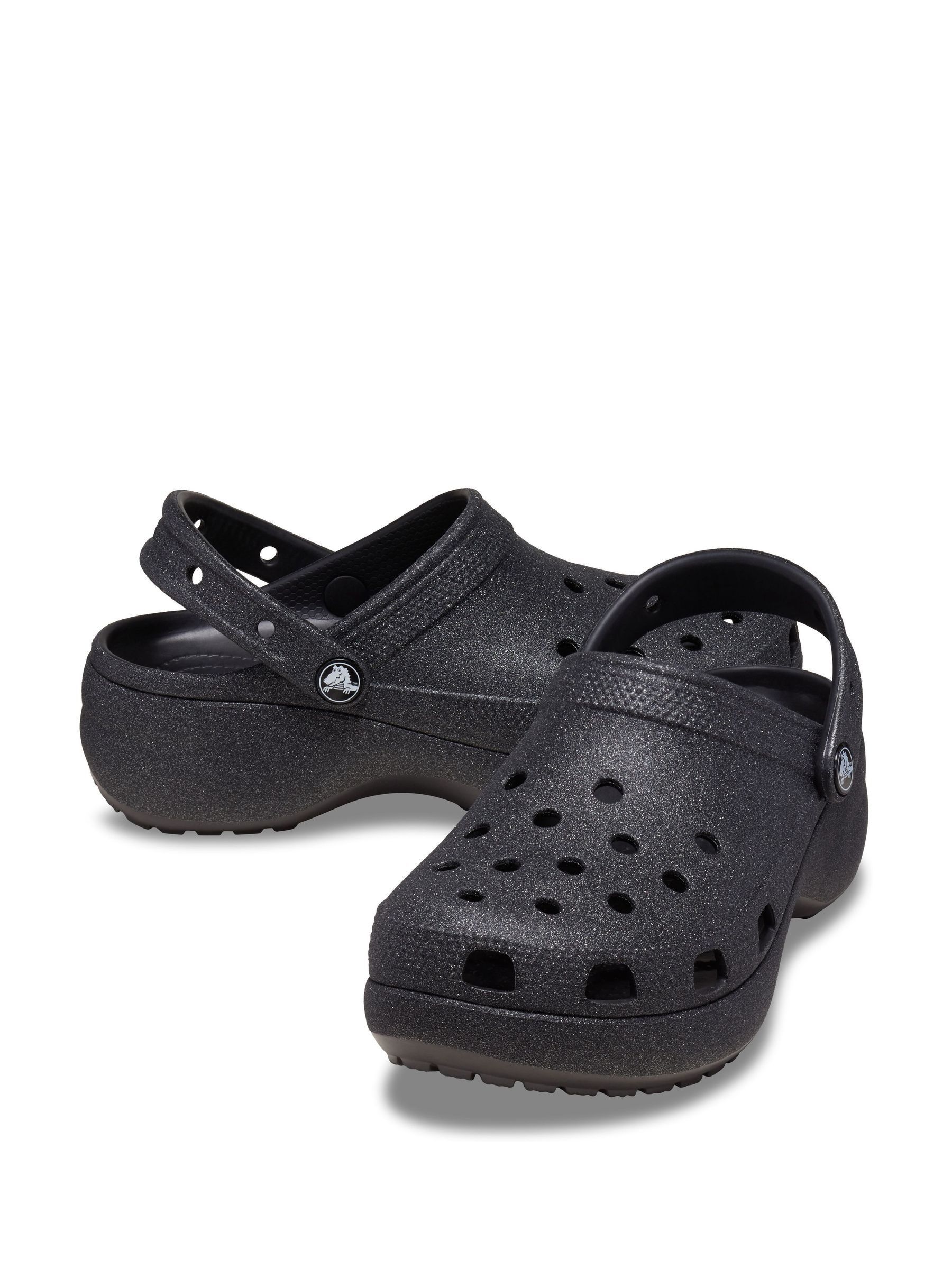 Buy Crocs Black Classic Platform Glitter Clogs from Next Romania