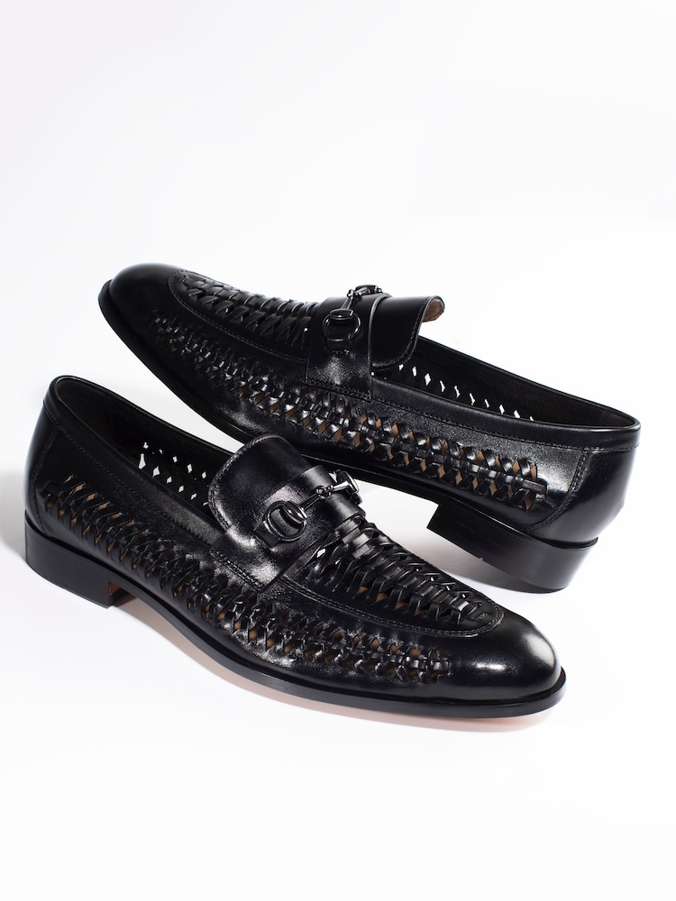 Jones Bootmaker Black Rylee Slip On Leather Loafers - Image 6 of 6