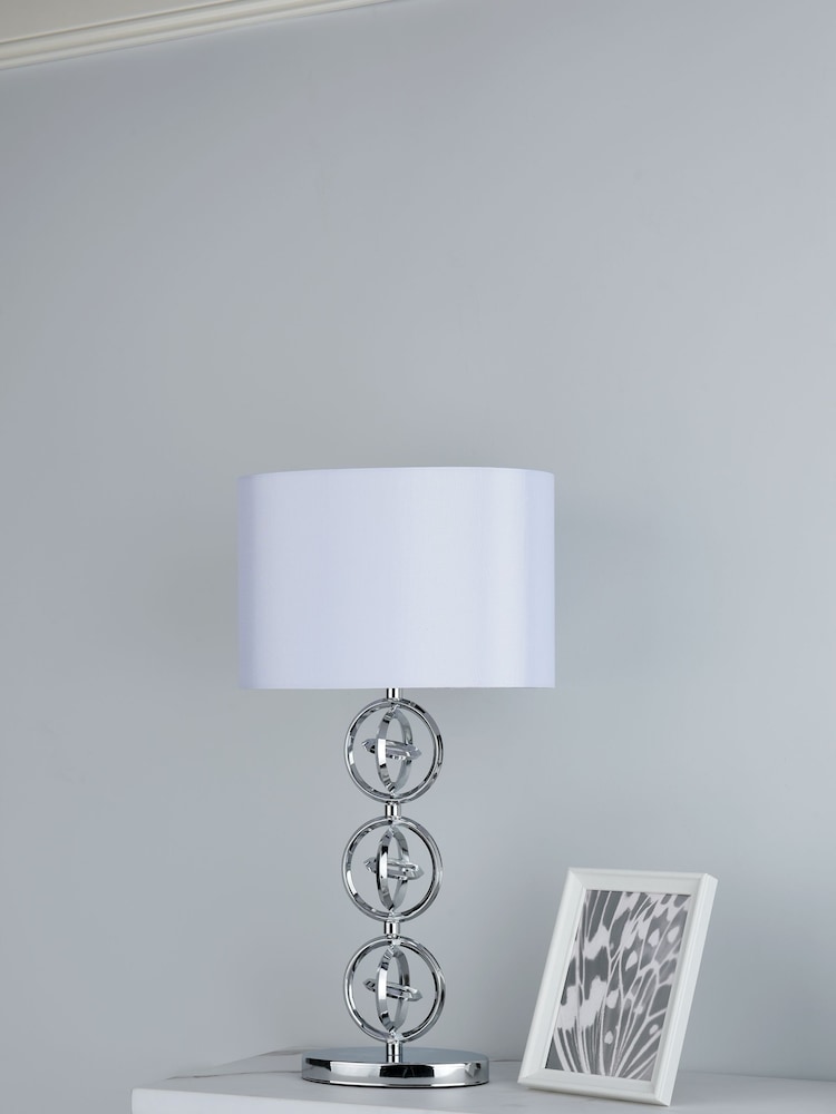 Dar Lighting Chrome Venus Table Lamp With Shade - Image 1 of 5