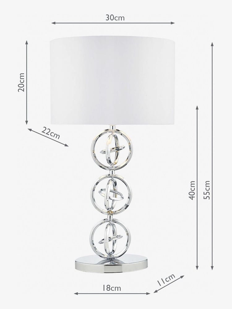 Dar Lighting Chrome Venus Table Lamp With Shade - Image 5 of 5