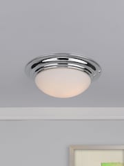 Dar Lighting Chrome Dar Biba Large Bathroom Flush Ceiling Light - Image 1 of 6