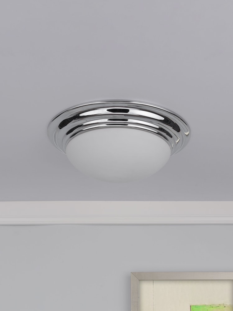 Dar Lighting Chrome Dar Biba Large Bathroom Flush Ceiling Light - Image 2 of 6