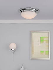 Dar Lighting Chrome Dar Biba Large Bathroom Flush Ceiling Light - Image 3 of 6