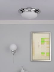 Dar Lighting Chrome Dar Biba Large Bathroom Flush Ceiling Light - Image 4 of 6