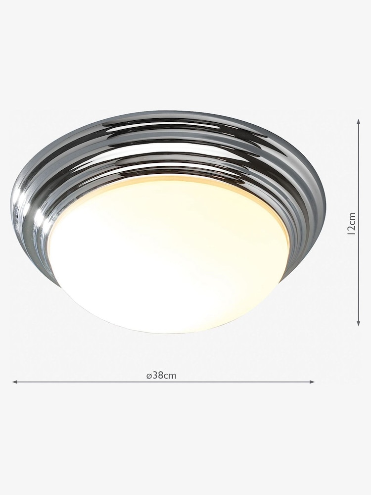 Dar Lighting Chrome Dar Biba Large Bathroom Flush Ceiling Light - Image 6 of 6
