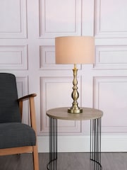 Dar Lighting Brass Alicante Ball Table Lamp Antique Brass With Shade - Image 1 of 6