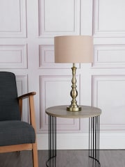 Dar Lighting Brass Alicante Ball Table Lamp Antique Brass With Shade - Image 2 of 6