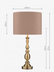 Dar Lighting Brass Alicante Ball Table Lamp Antique Brass With Shade - Image 6 of 6