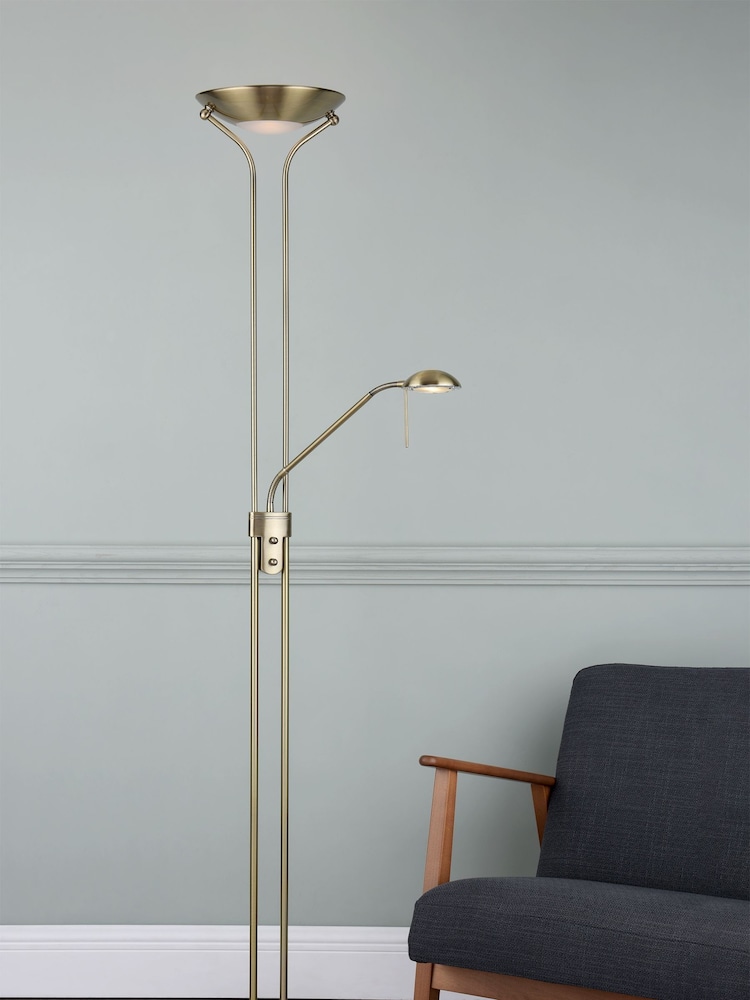 Dar Lighting Brass Hannah Mother and Child Floor Lamp - Image 1 of 4