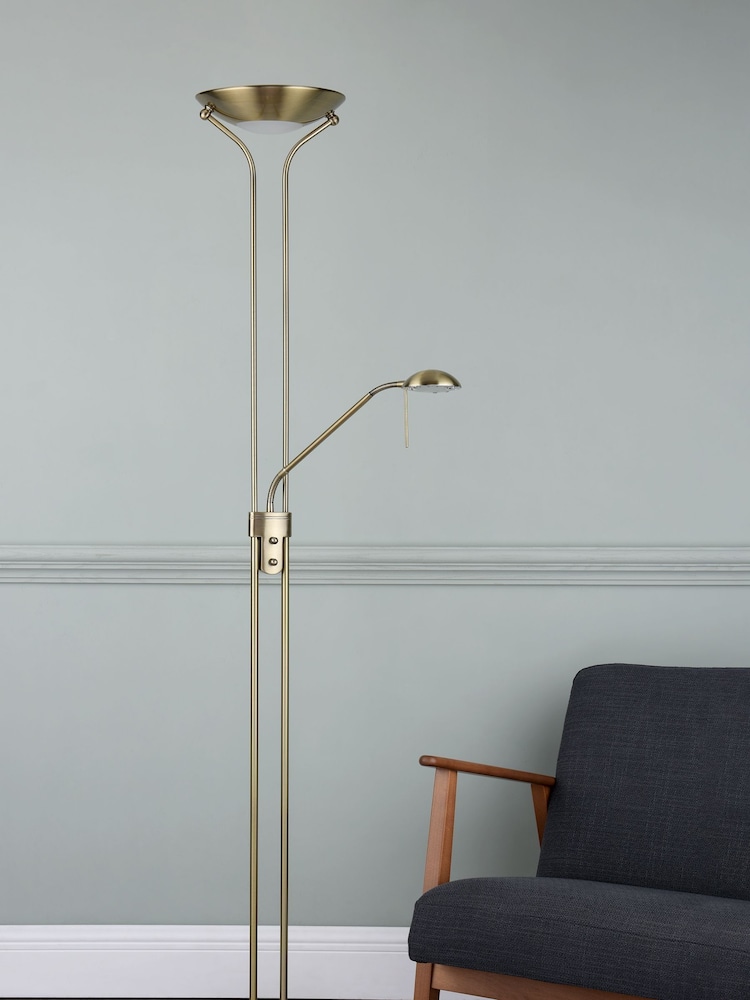 Dar Lighting Brass Hannah Mother and Child Floor Lamp - Image 2 of 4