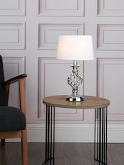 Dar Lighting Chrome Dar Cowley Touch Table Lamp With Shade - Image 1 of 4
