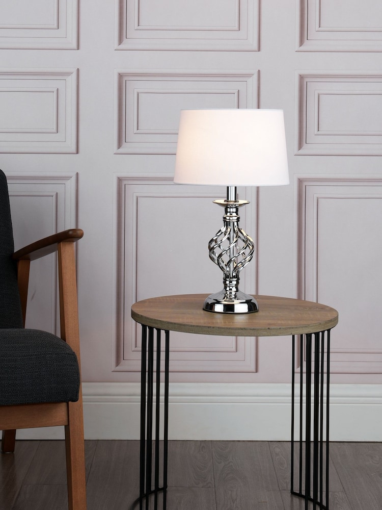 Dar Lighting Chrome Dar Cowley Touch Table Lamp With Shade - Image 1 of 4 Dar Lighting Chrome Dar Cowley Touch Table Lamp With Shade - Image 1 of 4