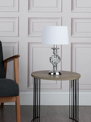 Dar Lighting Chrome Dar Cowley Touch Table Lamp With Shade - Image 2 of 4