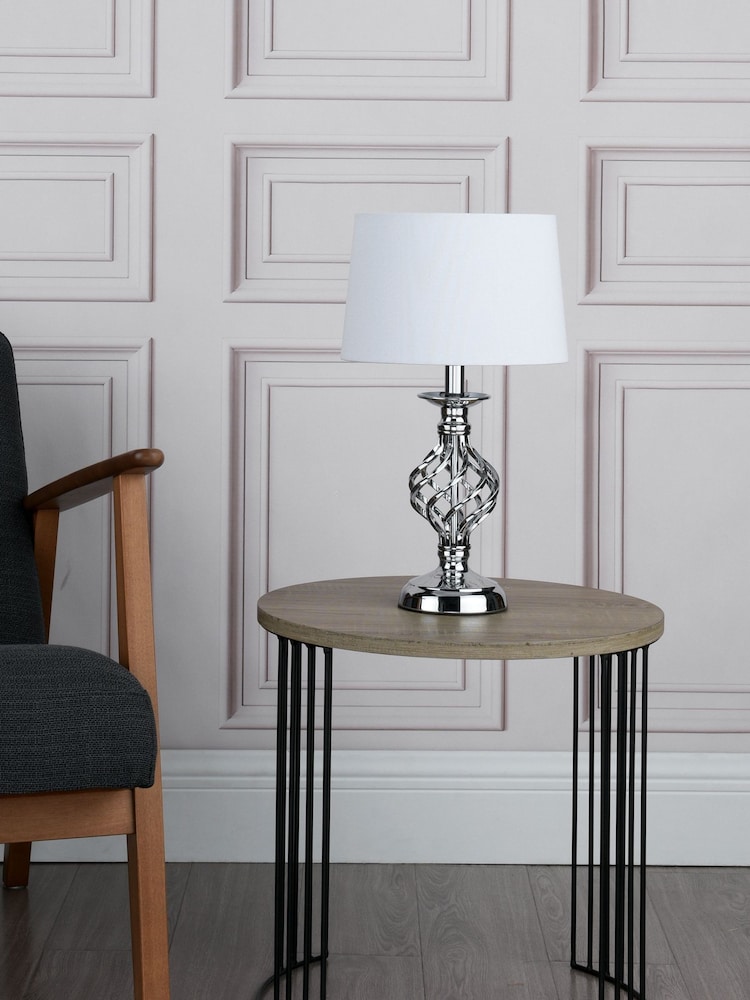 Dar Lighting Chrome Dar Cowley Touch Table Lamp With Shade - Image 2 of 4