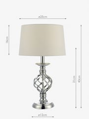 Dar Lighting Chrome Dar Cowley Touch Table Lamp With Shade - Image 4 of 4