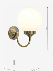 Dar Lighting Brass Biba Bathroom Wall Light - Image 6 of 6