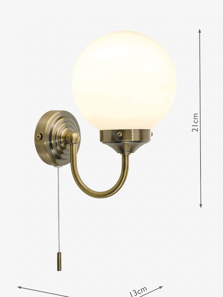 Dar Lighting Brass Biba Bathroom Wall Light - Image 6 of 6