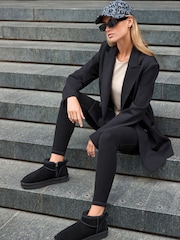 Black Shower Resistant Faux Fur Lined Suede Ankle Boots - Image 2 of 8
