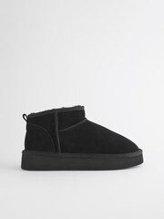 Black Shower Resistant Faux Fur Lined Suede Ankle Boots - Image 5 of 8