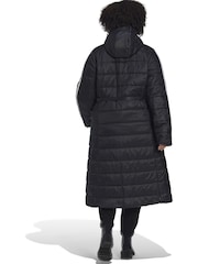adidas Originals Black Curve Hooded Premium Long Slim Jacket - Image 2 of 6