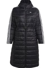 adidas Originals Black Curve Hooded Premium Long Slim Jacket - Image 5 of 6