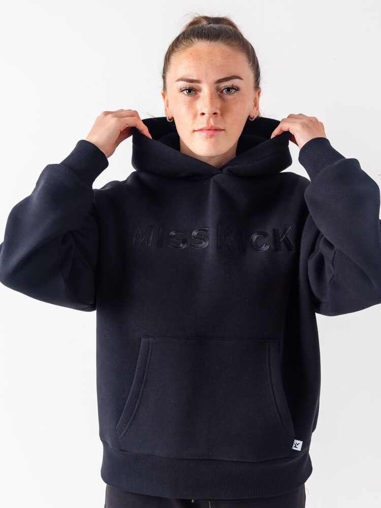 Miss Kick Womens Leah Embroided Black Hoodie - Image 1 of 5