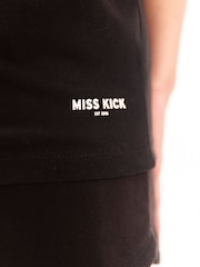 Miss Kick Womens Sandy 100% Cotton Black T-Shirt - Image 4 of 4