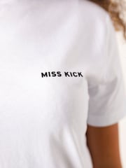 Miss Kick Womens Esme 100% Cotton White T-Shirt - Image 3 of 4