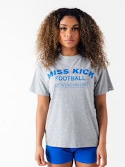 Miss Kick Womens Grey Jas Oversized 100% Cotton T-Shirt - Image 1 of 4