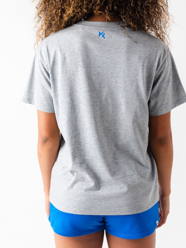 Miss Kick Womens Grey Jas Oversized 100% Cotton T-Shirt - Image 2 of 4