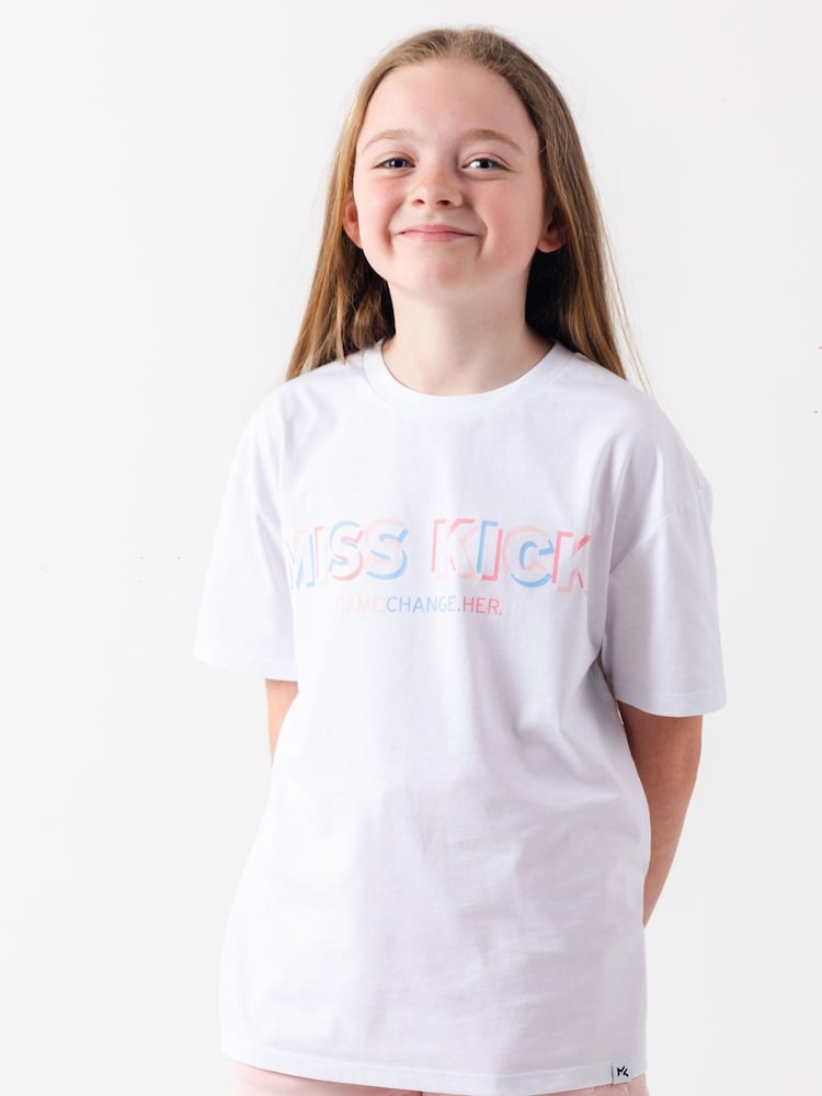Белый - Miss Kick Girls Mary 100% Cotton T-Shirt - Изображение 1 из 4