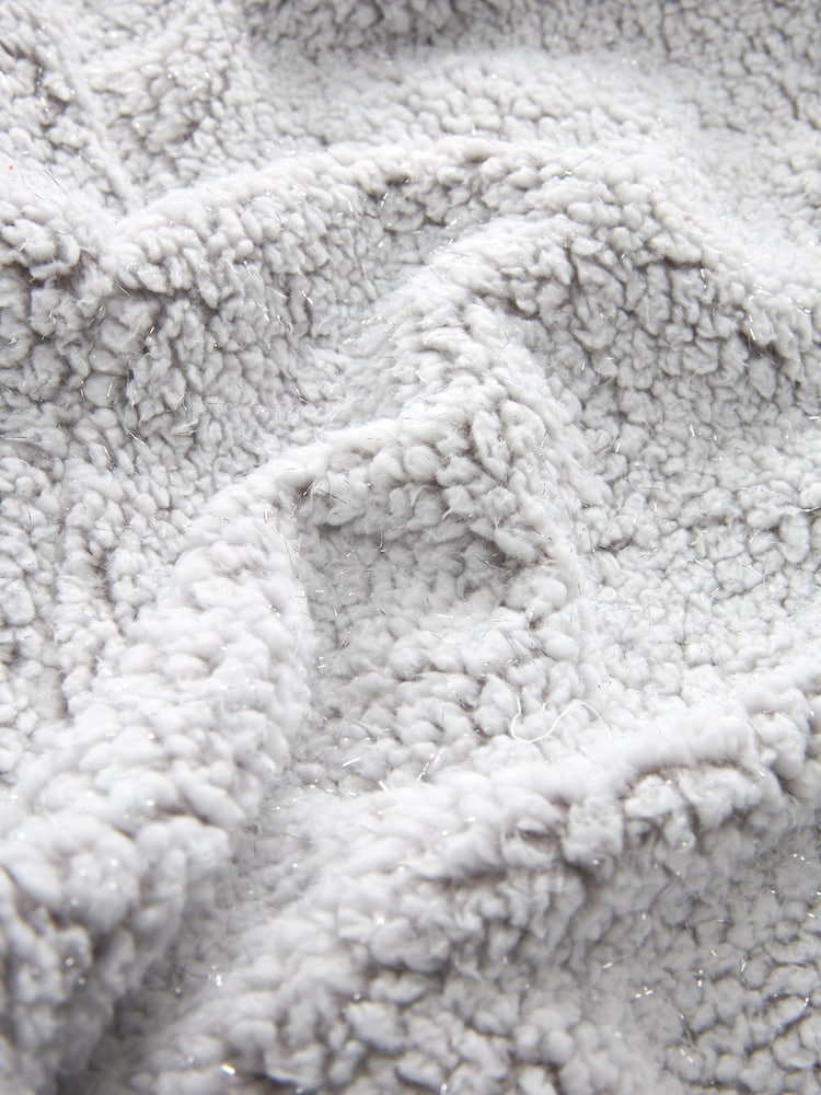 Grey Short Teddy Borg Fleece Dressing Gown - Image 7 of 7
