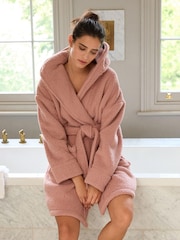 Pink Short Teddy Borg Fleece Dressing Gown - Image 3 of 9