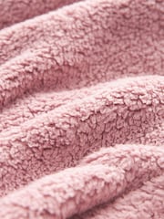 Pink Short Teddy Borg Fleece Dressing Gown - Image 9 of 9