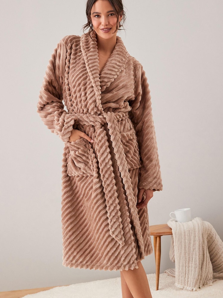 Neutral Carved Dressing Gown - Image 1 of 8 Neutral Carved Dressing Gown - Image 1 of 8