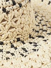 Oliver Bonas Natural Crochet Floppy Hat - Image 4 of 5