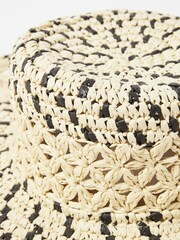 Oliver Bonas Natural Crochet Floppy Hat - Image 5 of 5